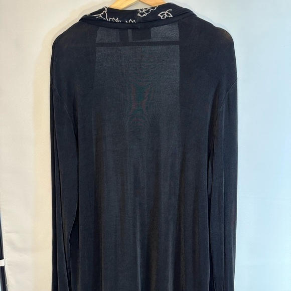 Chico’s Womens Size 3 US XL Open Front Long Sleeve Cardigan Sweater Duster Black - Picture 8 of 10